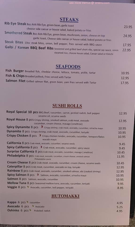 Steaks, Seafood & Sushi Rolls